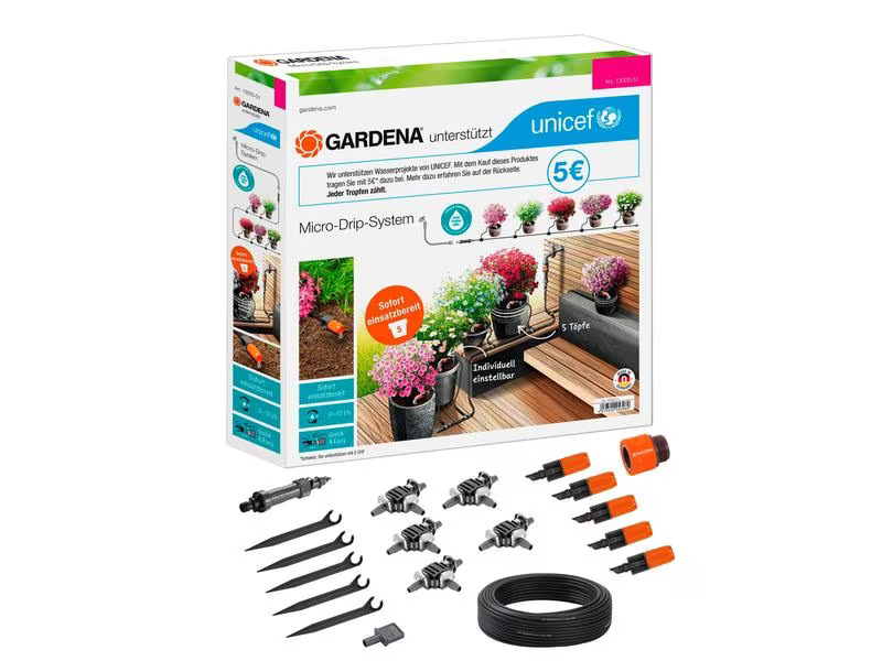 Gardena Start-Set Tropfbewässerung für Pflanztöpfe Micro-Drip-System
