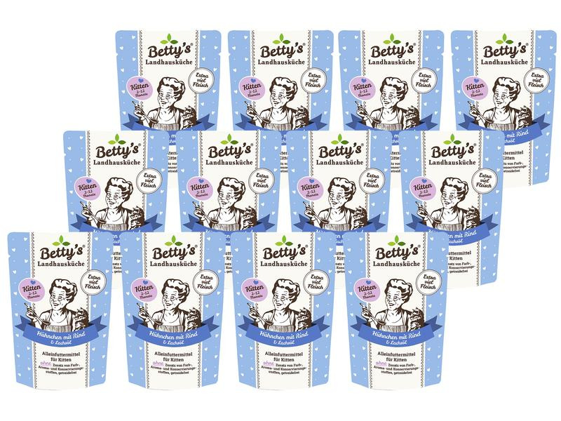 Betty's Landhausküche Nassfutter Hühnchen mit Rind, 12 x 100 g