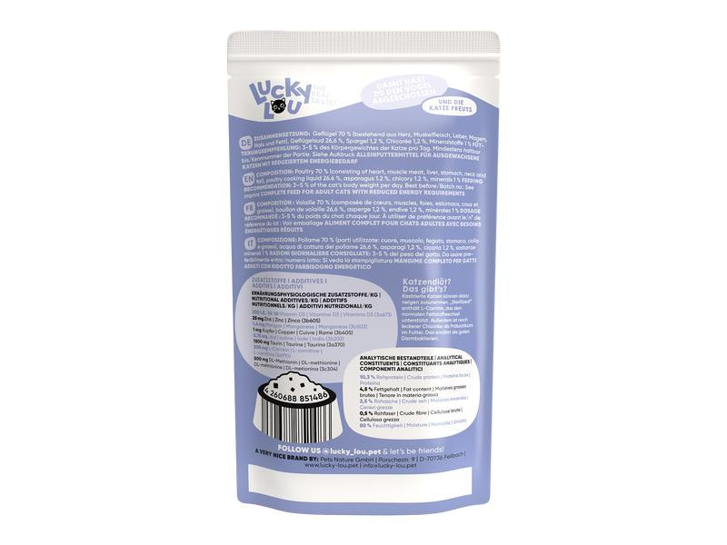 Lucky Lou Nassfutter Lifestage Sterilized Geflügel, 125 g