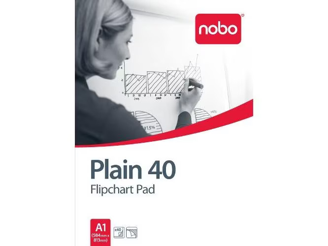 Nobo Flipchart Block 40 Blatt, blanko, 58 x 81 cm Weiss 1 Stück