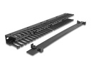 Delock Kabelführungspanel mit 3 Öffnungen 1 HE 19 Rack, Schwarz