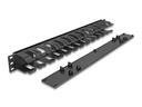 Delock Kabelführungspanel mit 2 Öffnungen 1HE 19 Rack, Schwarz