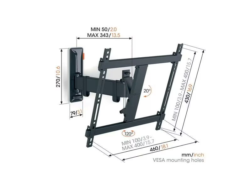 Vogel's Wandhalterung TVM 3425 Schwarz