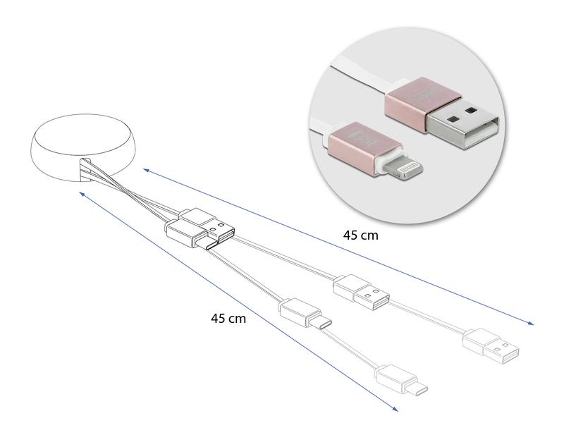 Delock USB-2.0-Kabel USB-A - Lightning mit Autorollfunktion
