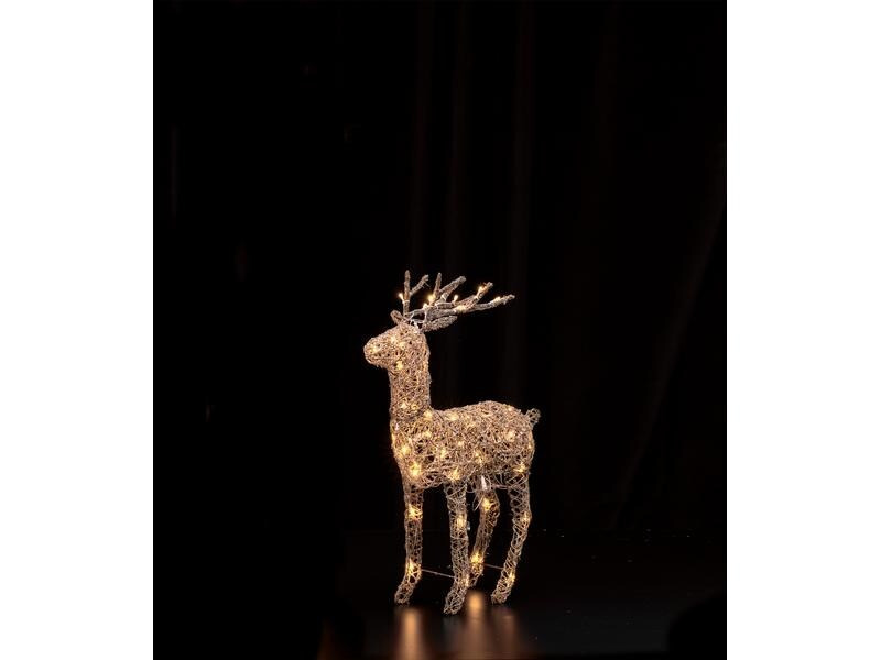 STT LED-Figur Rentier aus Rattan, 70 cm, Braun