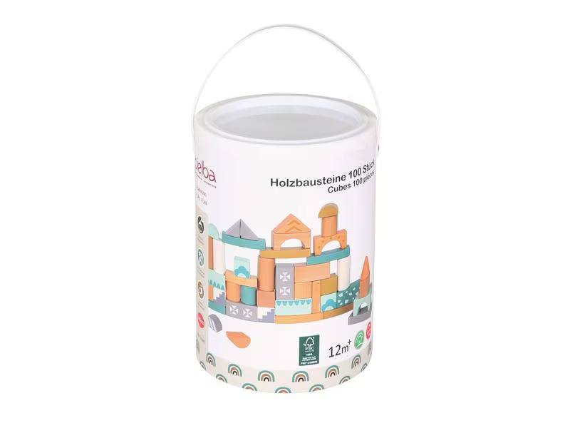 Spielba Holzspielwaren Holzbausteine 100 Stück