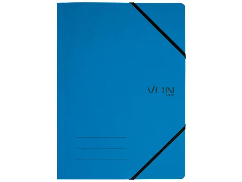 VON Gummibandmappe A4, Blau, 5 Stück