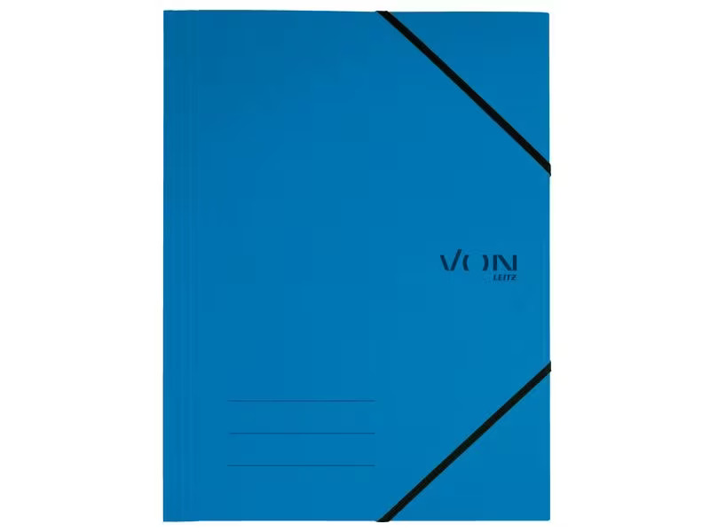 VON Gummibandmappe A4, Blau, 5 Stück
