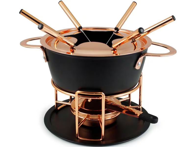 Swissmar Fleischfondue-Set Realp 11 Teile, Kupfer/Schwarz
