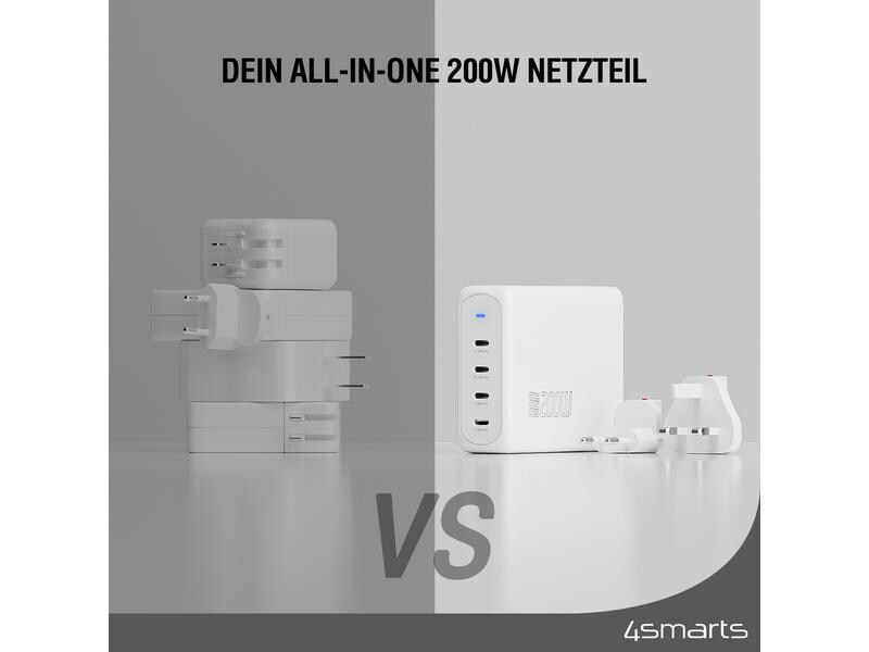 4smarts USB-Wandladegerät Flex Pro Weiss