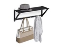 relaxdays Garderobenleiste mit Ablage 5 Haken, Schwarz