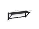 relaxdays Garderobenleiste mit Ablage 5 Haken, Schwarz