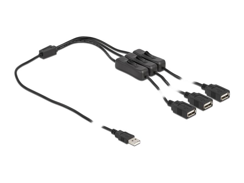 Delock USB-Kabel USB-A Stecker zu 3x USB-A Buchse 1 m