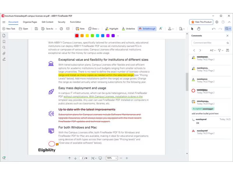 ABBYY FineReader PDF Corporate Subs., Concurrent, 5-25 User, 3yr