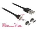 Delock USB-Kabel magnetisch 2in1 MicroUSB &amp; USB-C magnetisch, 1.1 m