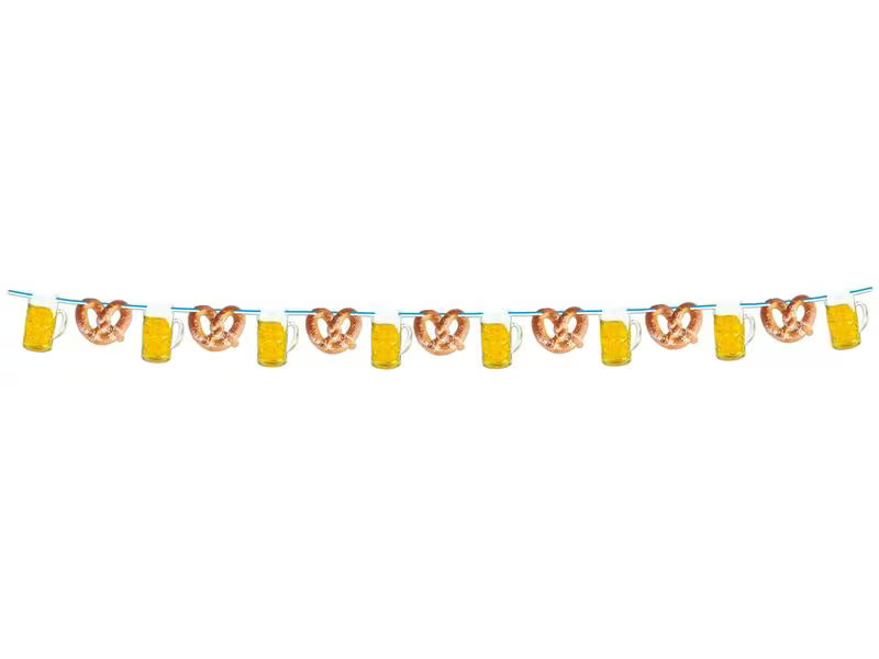 Folat Girlande Brezel und Bierkrug 10 m, Mehrfarbig