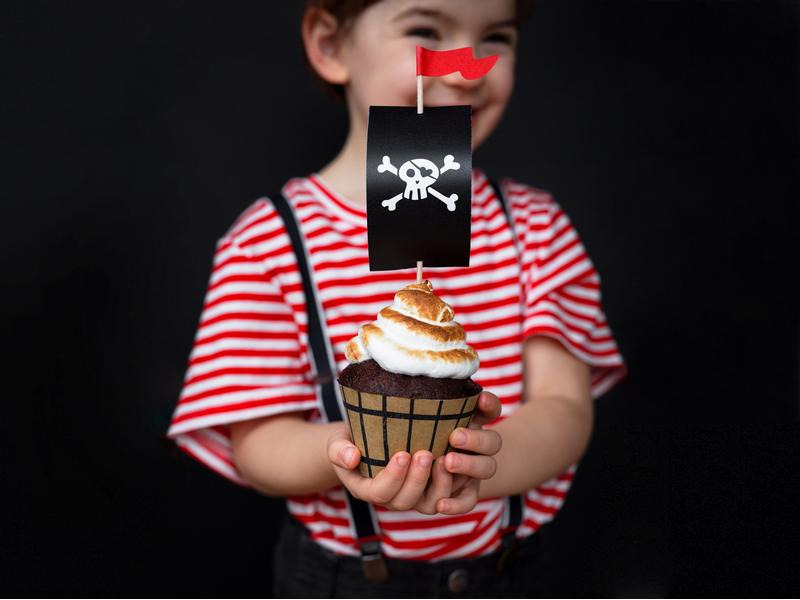 Partydeco Cupcake-Set Piraten 6 Stück