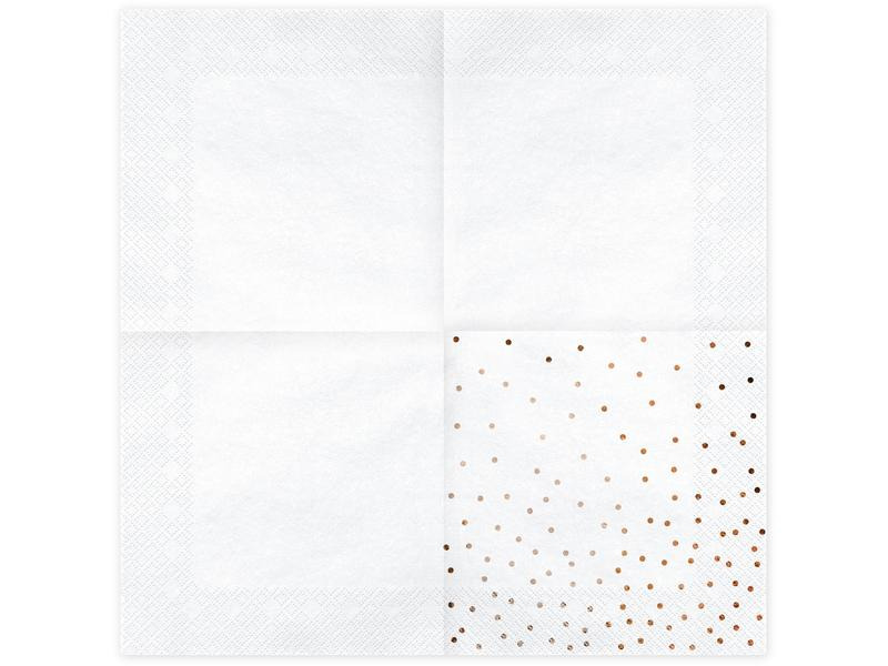 Partydeco Papierservietten Dots 33 cm x 33 cm, 20 Stück, Weiss