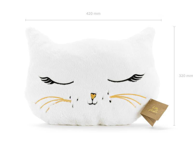 Partydeco Kissen Cat 42 x 32 cm, Crème