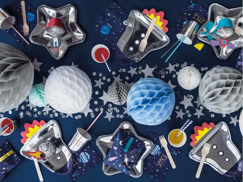 Partydeco Geschenktüte Kosmos 6 Stück, Blau
