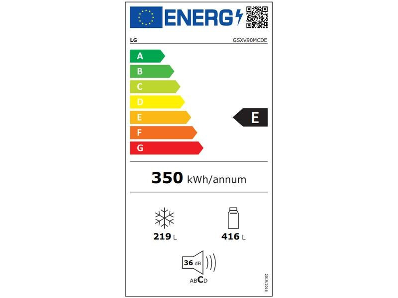 LG Foodcenter GSXV90MCDE Matte Black Steel