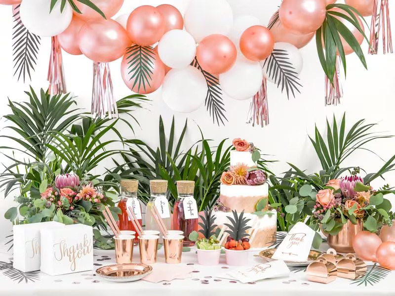 Partydeco Einwegteller Uni 23 cm, 6 Stück, Rosegold