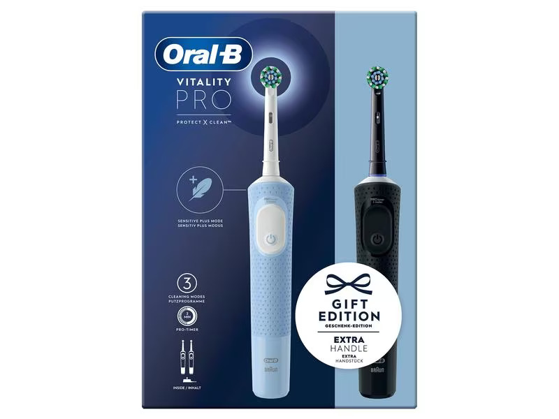 Oral-B Rotationszahnbürste Vitality Pro D103 Duo Blau/Schwarz
