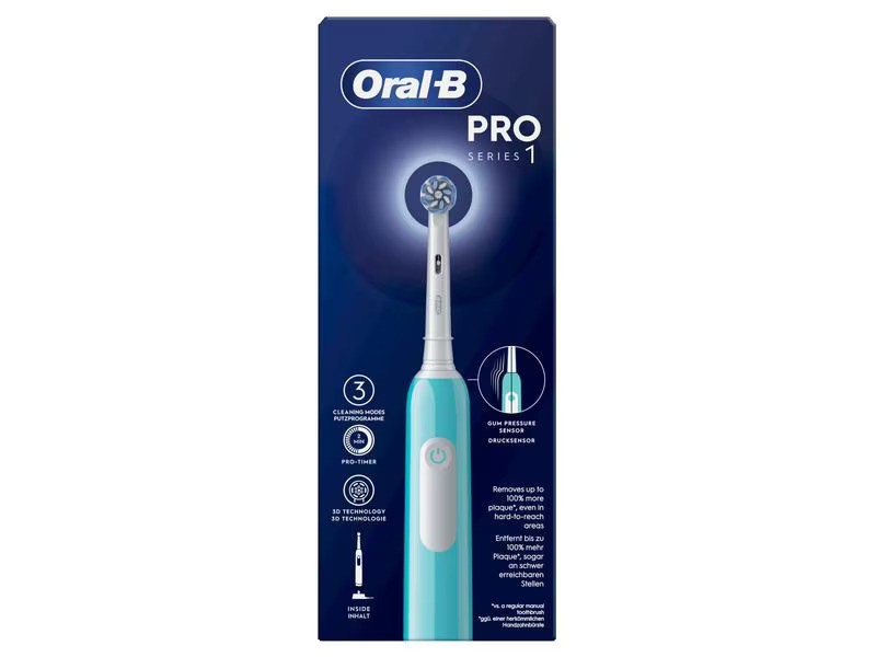 Oral-B Rotationszahnbürste Pro 1 Sensitive Clean Caribbean Blue