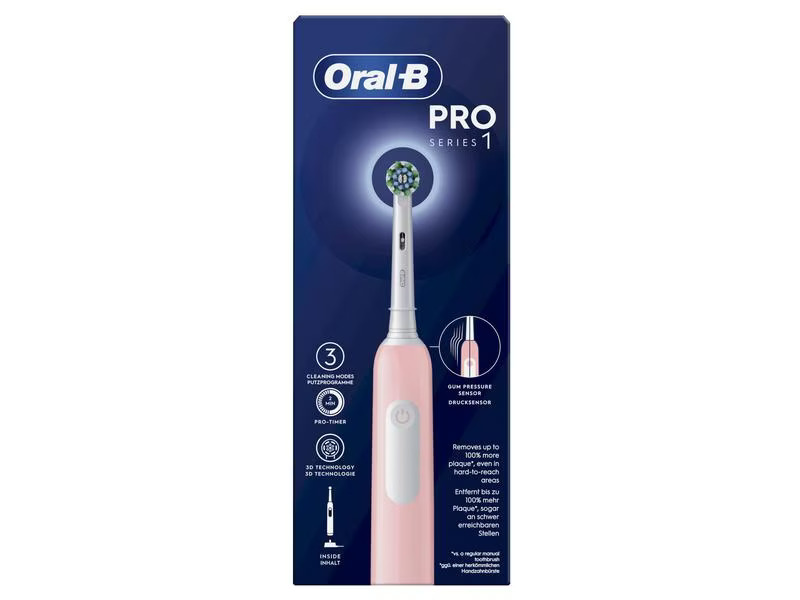 Oral-B Rotationszahnbürste Pro 1 Cross Action Pink