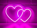 Vegas Lights LED Dekolicht Neonschild Zwei Herzen 30 x 20.5 cm