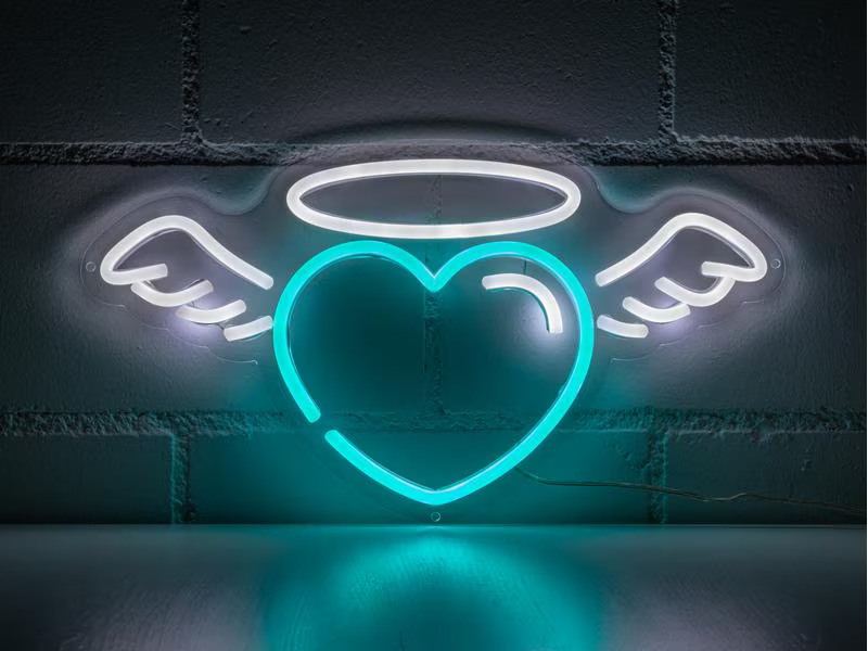 Vegas Lights LED Dekolicht Neonschild Engel 38 x 21 cm