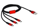 Delock USB-Ladekabel 3-in-1, Lightning, Micro-B,Type-C, 1m