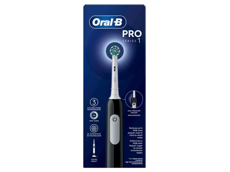 Oral-B Rotationszahnbürste Pro 1 Cross Action Black