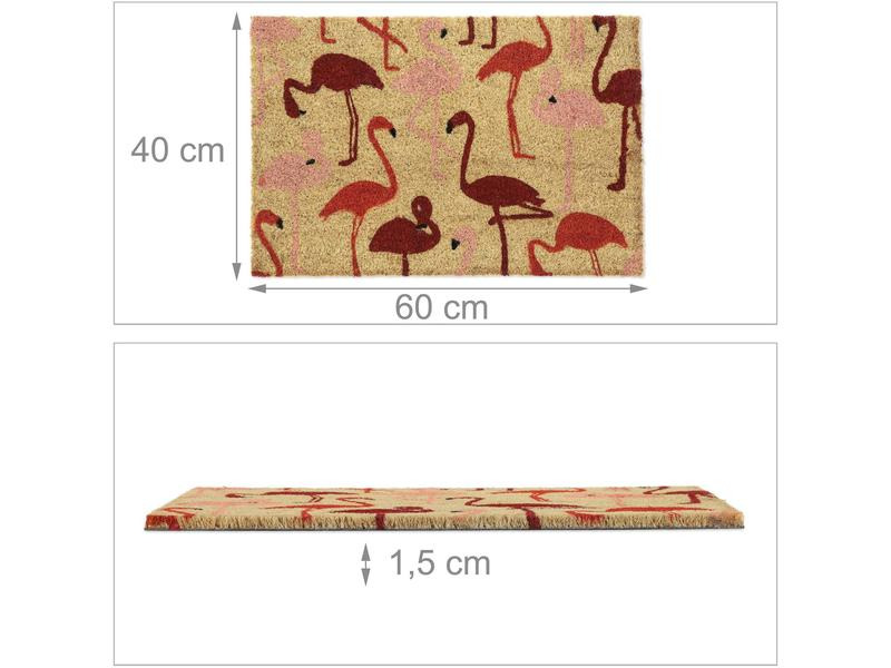 relaxdays Fussmatte Flamingo 41.5 cm x 62 cm