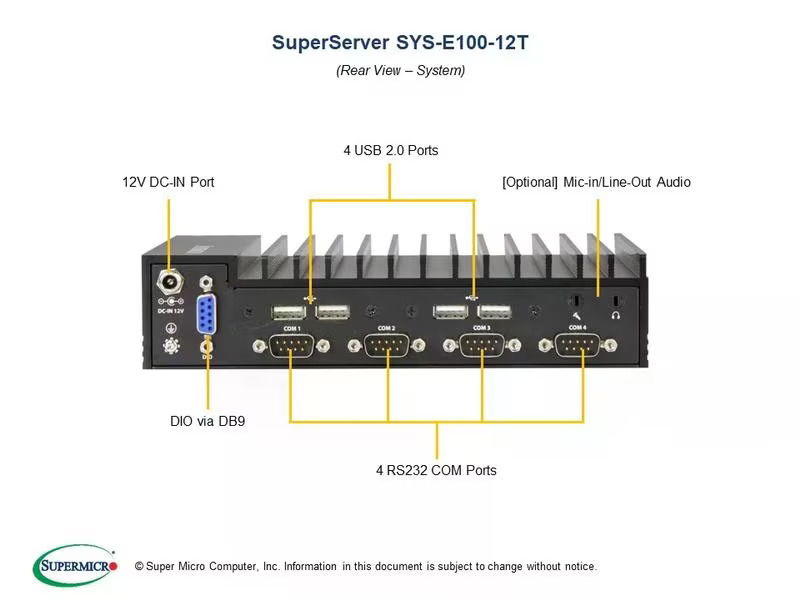 Supermicro Barebone IoT SuperServer E100-12T-C