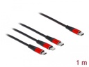 Delock USB-Ladekabel USB-C zu Lightning, Micro-B,Type-C 1 m