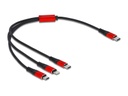 Delock USB-Ladekabel USB-C zu Lightning, Micro-B,Type-C, 30 cm