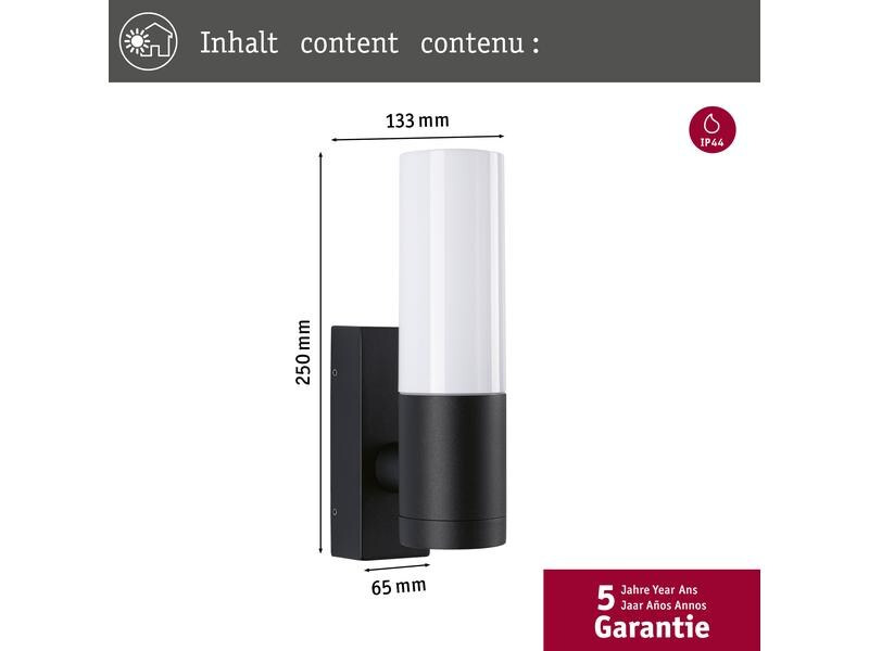Paulmann Wandleuchte Tralia E27, 10W, Anthrazit