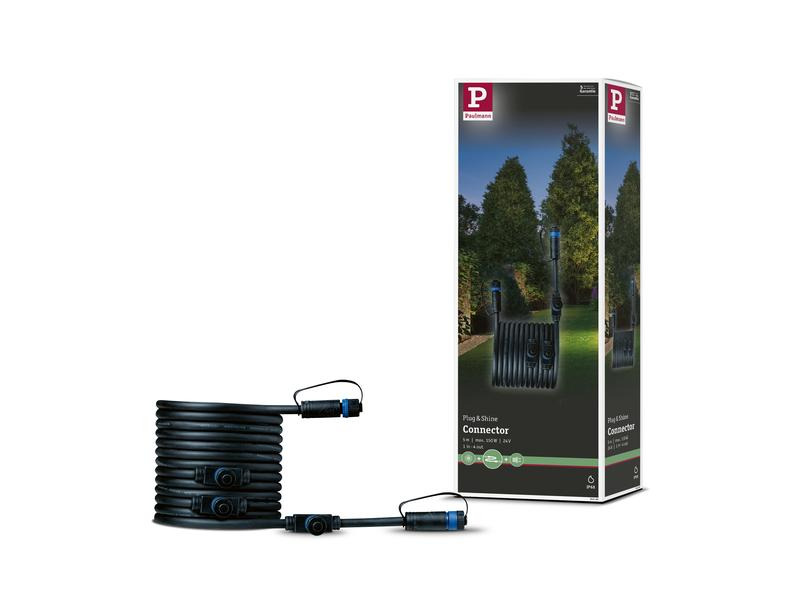 Paulmann Verlängerungskabel Plug &amp; Shine IP68, 5m, Schwarz