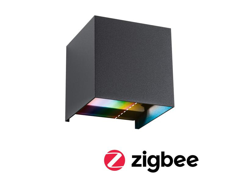 Paulmann Outdoor Wandleuchte LED House Cybo, 2x2.5W, RGBW, Anthrazit