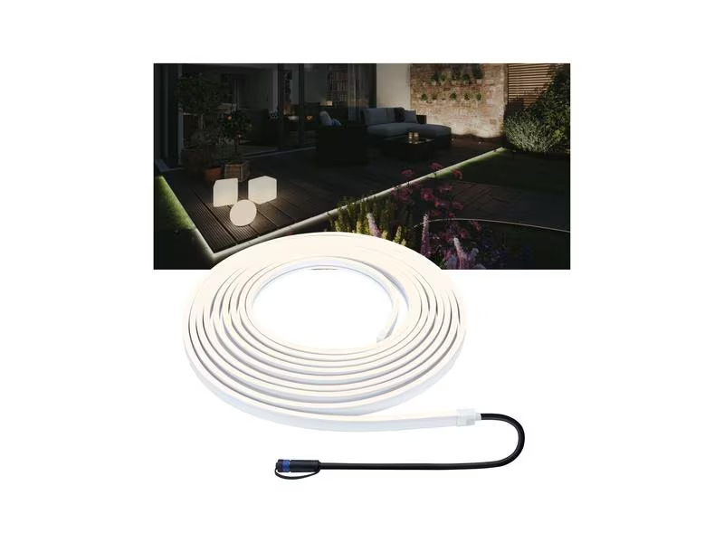 Paulmann LED-Stripe Plug &amp; Shine Smooth, 3000K, 10m, Weiss