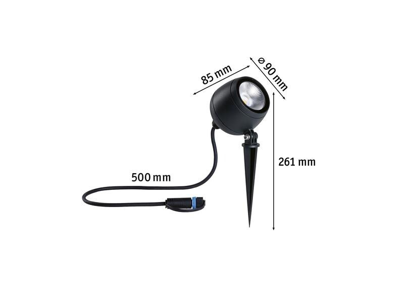 Paulmann Gartenspot Plug &amp; Shine Kikolo, 60°, 3000K, 7.2W, Anthrazit