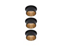 Paulmann Einbauspot LED Gil Coin Set, 3 x 6W, 2700K, Schwarz/Gold