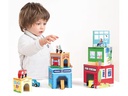 Spielba Holzspielwaren Stapelturm mit 6 Autos