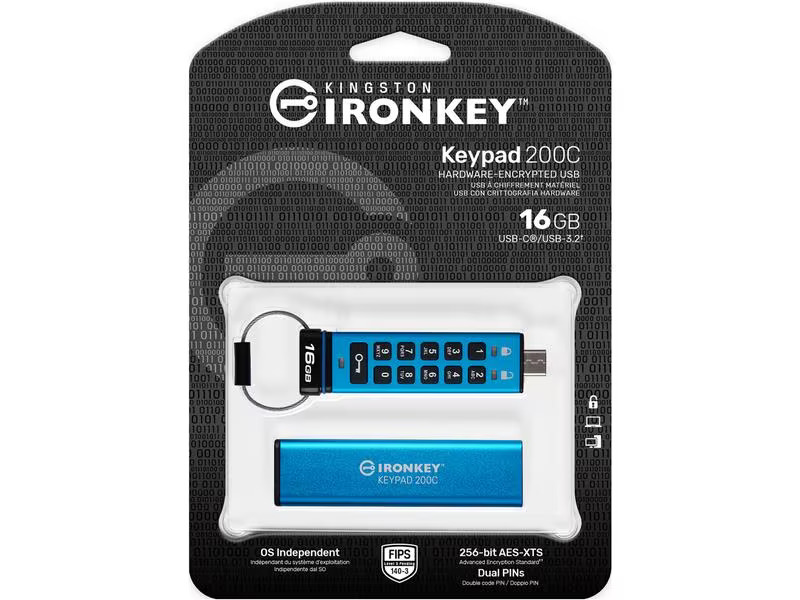 Kingston USB-Stick IronKey Keypad 200C 16 GB