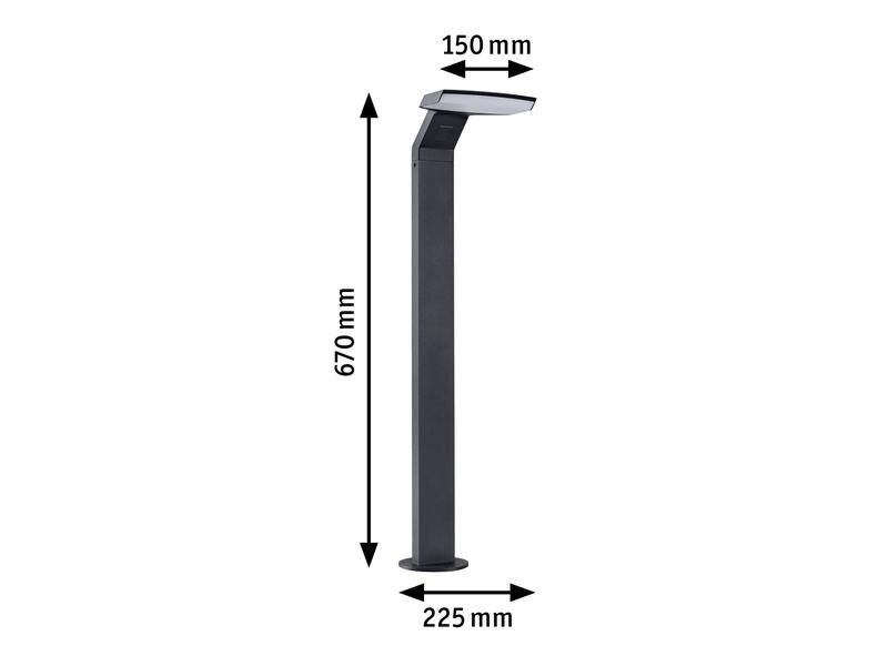Paulmann Sockelleuchte LED Zenera, 10W, 2200K, Anthrazit