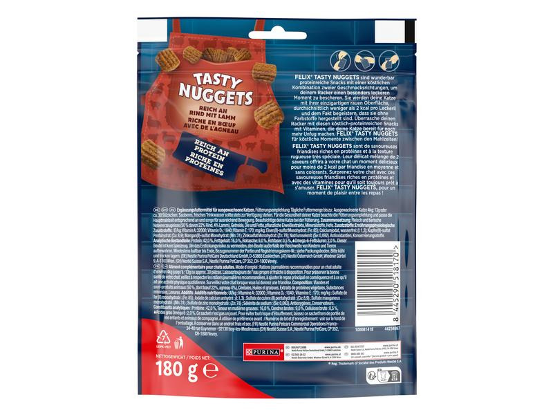 Felix Katzen-Snack Tasty Nuggets Rind mit Lamm, 180 g
