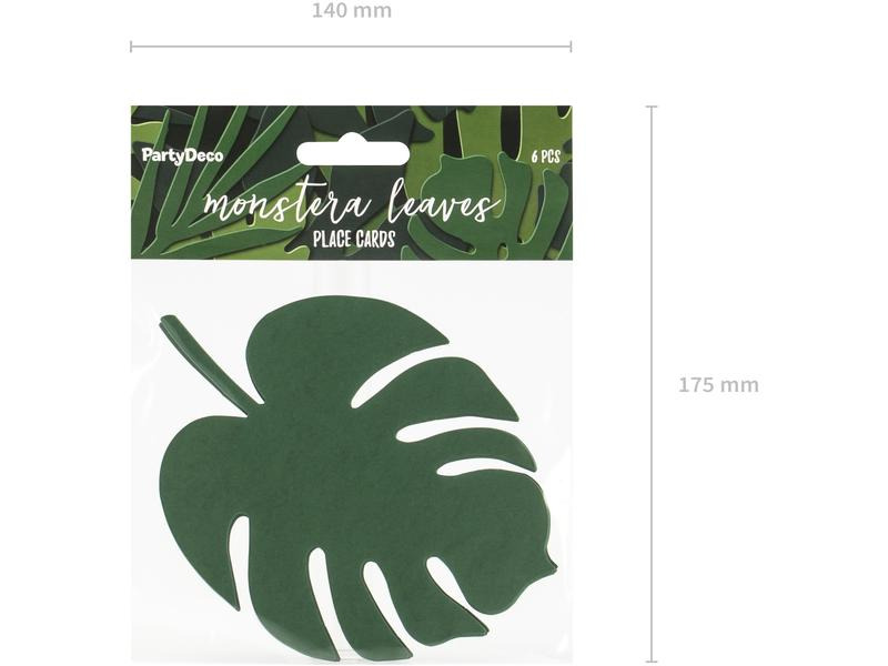 Partydeco Tischkarte Aloha Monstera 6 Stück