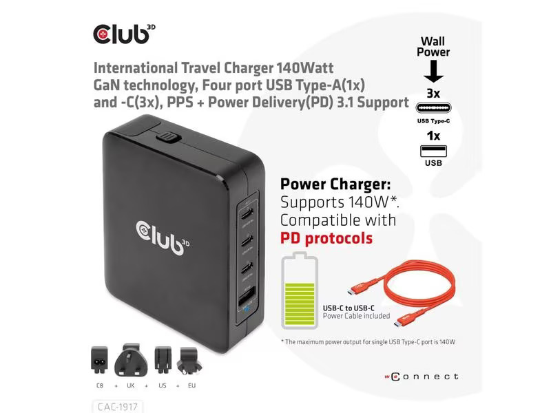 Club 3D USB-Wandladegerät CAC-1917