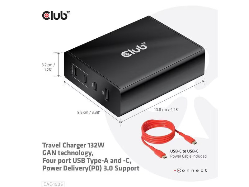 Club 3D USB-Wandladegerät CAC-1906